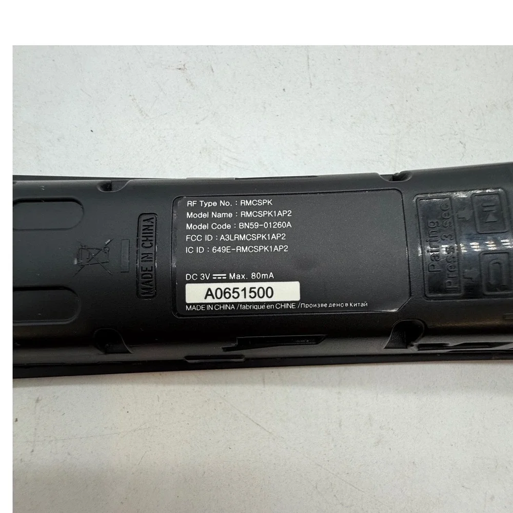 Samsung Smart TV Remote Control BN59-01260A RMCSPK1AP2 Black Bluetooth RF
